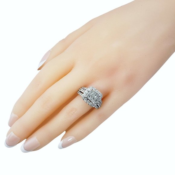 Vintage 14 Karat White Gold and Diamond Ring Size 6.5 #11381 - Picture 8 of 9